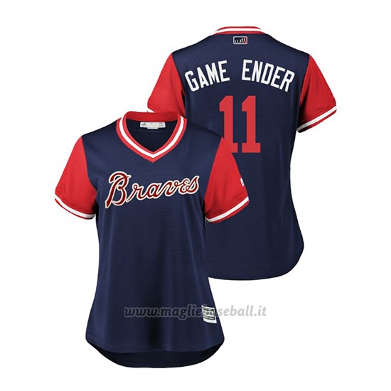 Maglia Baseball Donna Atlanta Braves Ender Inciarte 2018 Llws Players Weekend Game Ender Blu